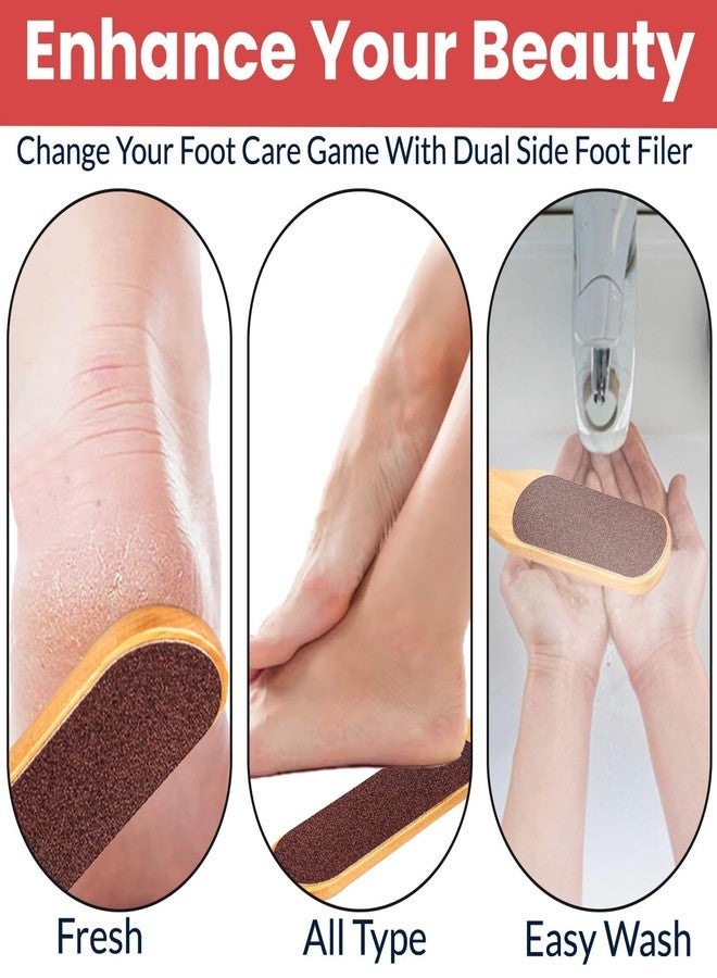 Alku Wooden Foot File with Coarse Grit Surface, Double-Sided Pedicure Tool with Hanging Rope - Image 3