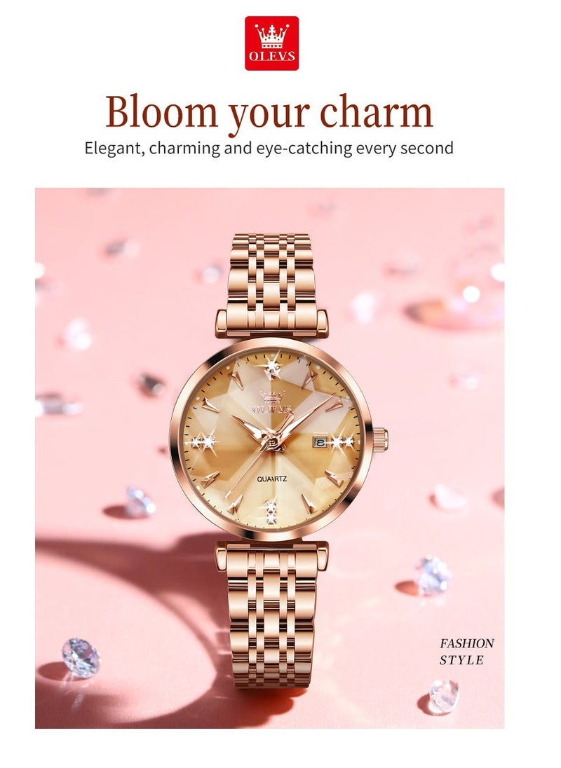 OLEVS Watches for Women Stainless Steel Quartz Water Resistant Analog Watch 32mm 5536 - Image 3