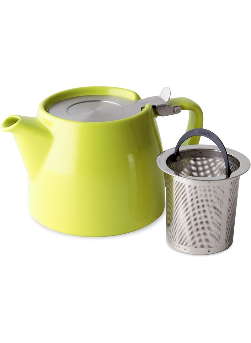 FORLIFE Stump Teapot with SLS Lid and Infuser, 18-Ounce, Lime - Image 3