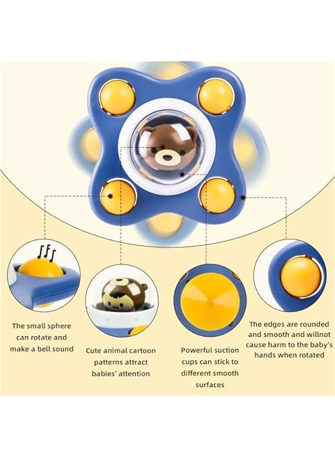 3-Piece Suction Cup Spinner Baby Sensory Bath High Chair Toddlers Montessori Travel  Birthday Gifts Kids Boys Girls  - Image 5