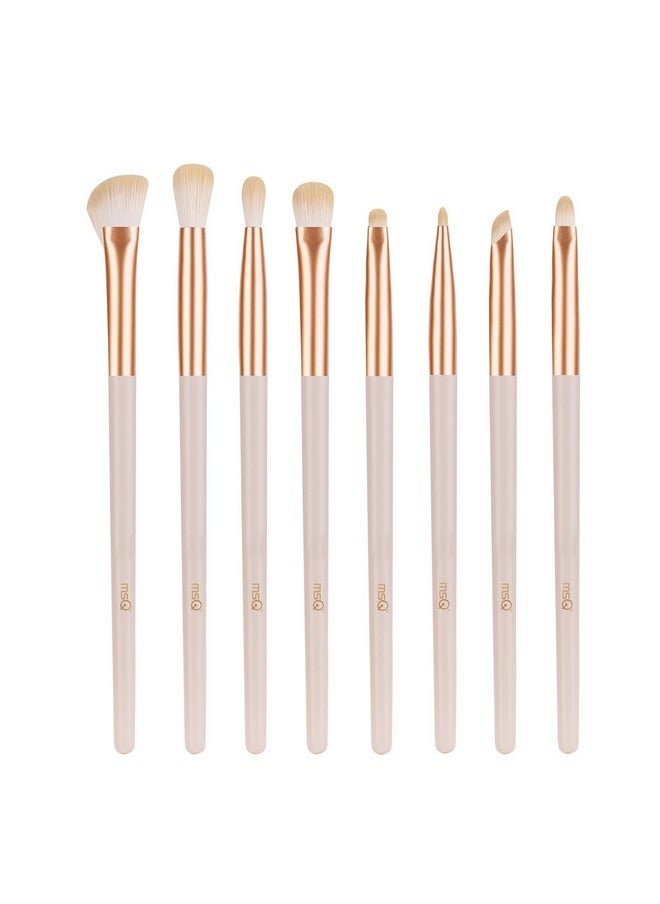 MSQ Eye Makeup Brushes 8Pcs Eyeshadow Makeup Brushes Set, Soft Synthetic Hairs For Eyeshadow, Eyeliner, Blending, Concealer, Nose Shadow (Khaki)  - Image 2