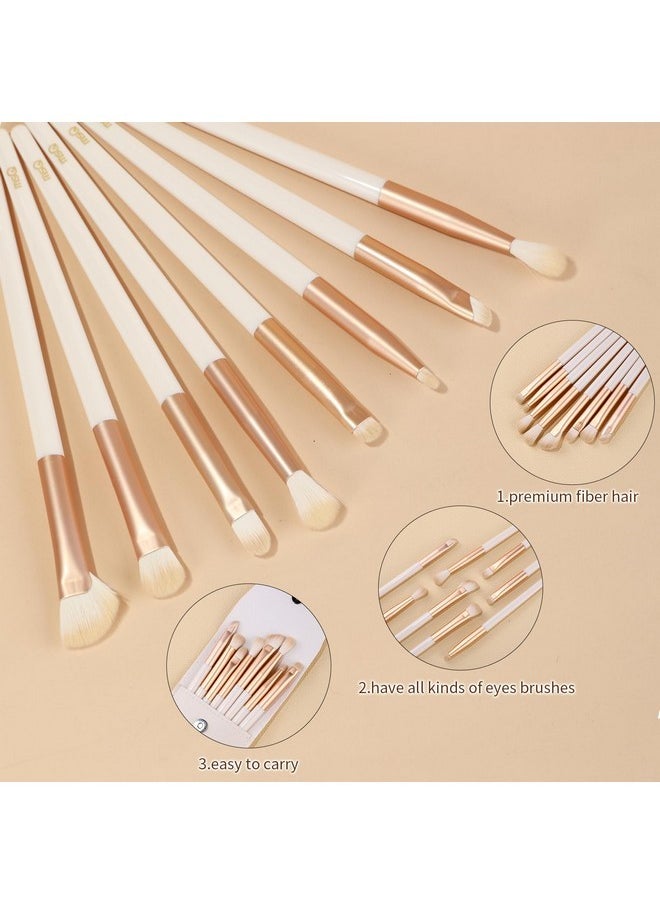 MSQ Eye Makeup Brushes 8Pcs Eyeshadow Makeup Brushes Set, Soft Synthetic Hairs For Eyeshadow, Eyeliner, Blending, Concealer, Nose Shadow (Khaki)  - Image 3