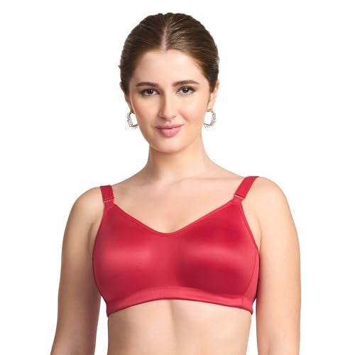 TRYLO Women's Cotton T-Shirt Bra Riza Superfit Ruby 38 D Cup - Image 1