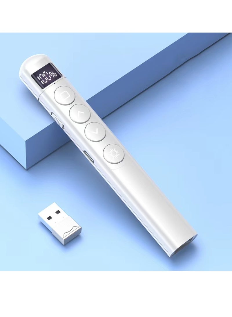 Wireless Presenter With Laser Pointer Pen White - Image 1