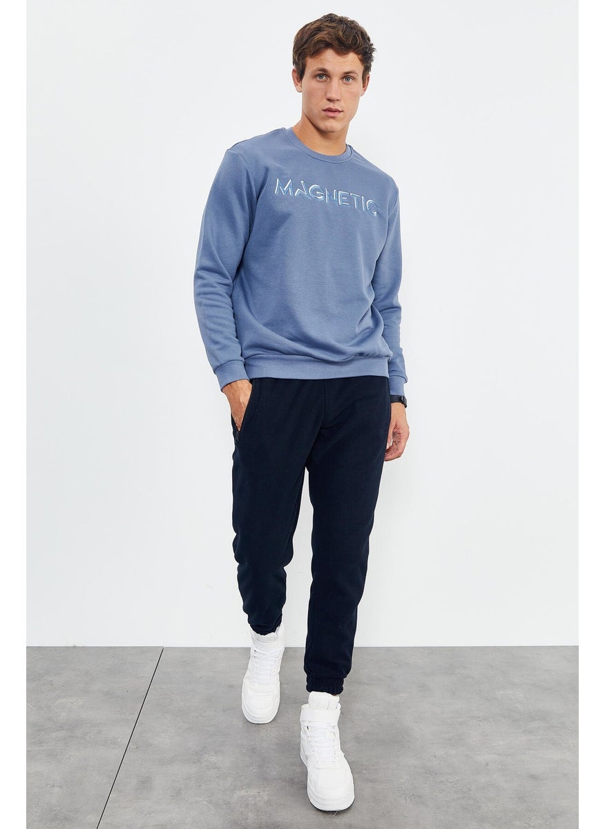 Tommy Life Petrol Men's Letter Embroidered O Neck Comfortable Form Sweatshirt - 88020  - Image 4