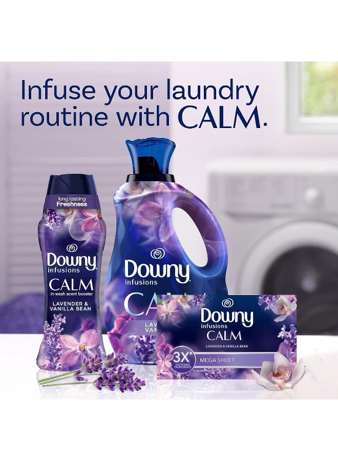 Downy Downy Infusions Mega Dryer Sheets, Laundry Fabric Softener, CALM, Lavender and Vanilla Bean, 180 Count - Image 3
