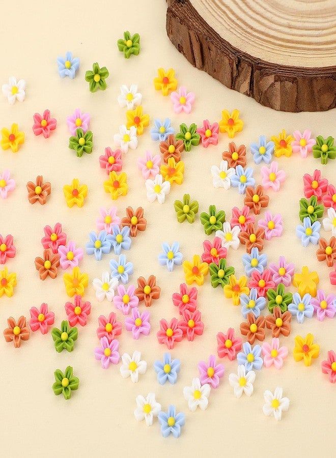 Styquenzer 100 PCS Micro Resin Daisy Blooms Flower Beads Garden Miniature Polyresin Flowers Mini Accessories Flowers for Crafts Miniature Flowers for Terrarium Zen Garden Back Garden Micro Landscaping Decoration - Image 3