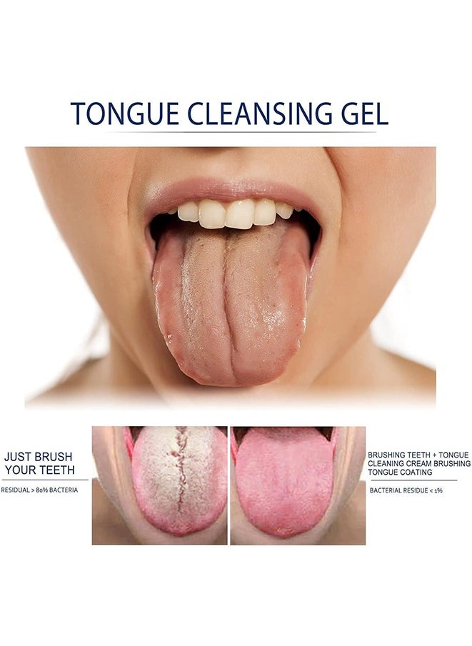 Generic - مجموعة جل تنظيف اللسان، جل منظف اللسان مع فرشاة اللسان، مكشطة اللسان، سهلة الاستخدام للبالغين والأطفال - Image 1