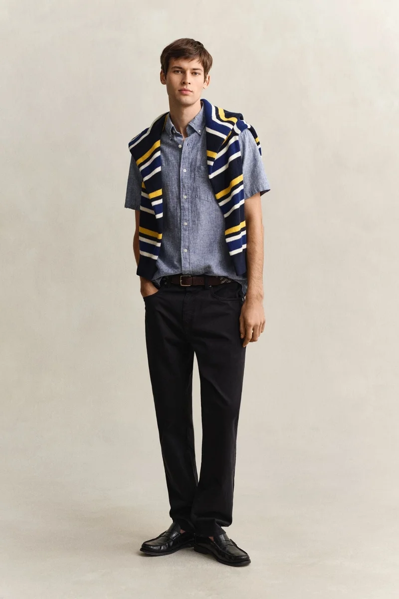 GANT  Regular Cotton Linen Short SleeveShirt for Men | Best Price UAE