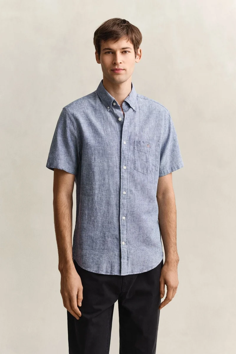 Regular Cotton Linen Short SleeveShirt