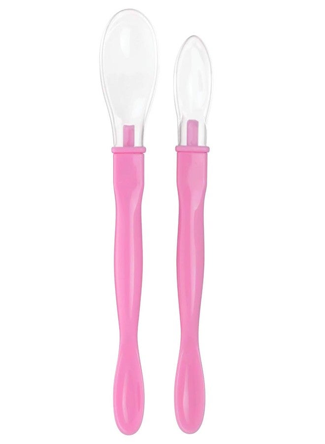 1st Step Dual Ended BPA Free Silicone Spoon Set (Pink) - Image 1