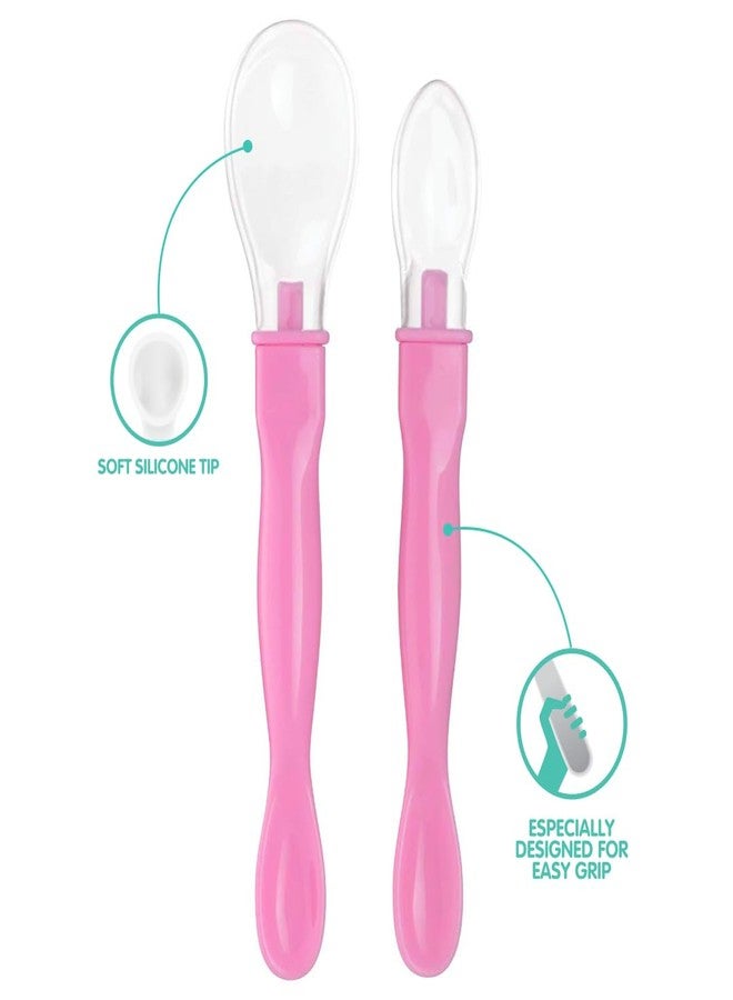 1st Step Dual Ended BPA Free Silicone Spoon Set (Pink) - Image 2