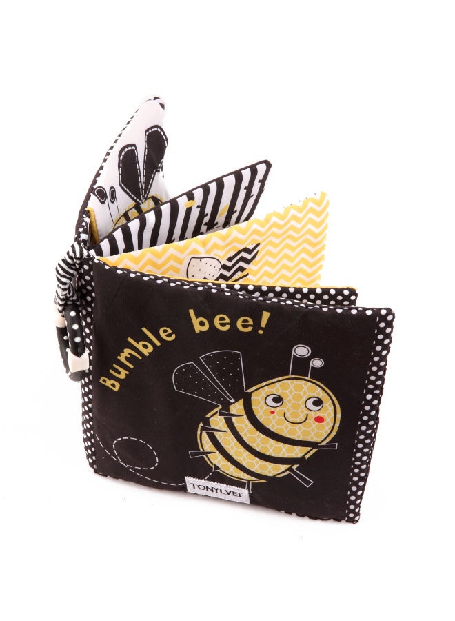 Special For Baby Animal Tail Cloth Book Insect Animal Three-dimensional Cloth Book Touch Ring Paper BBER Washable-Color:TL Cloth Book Black Bee  - Image 1