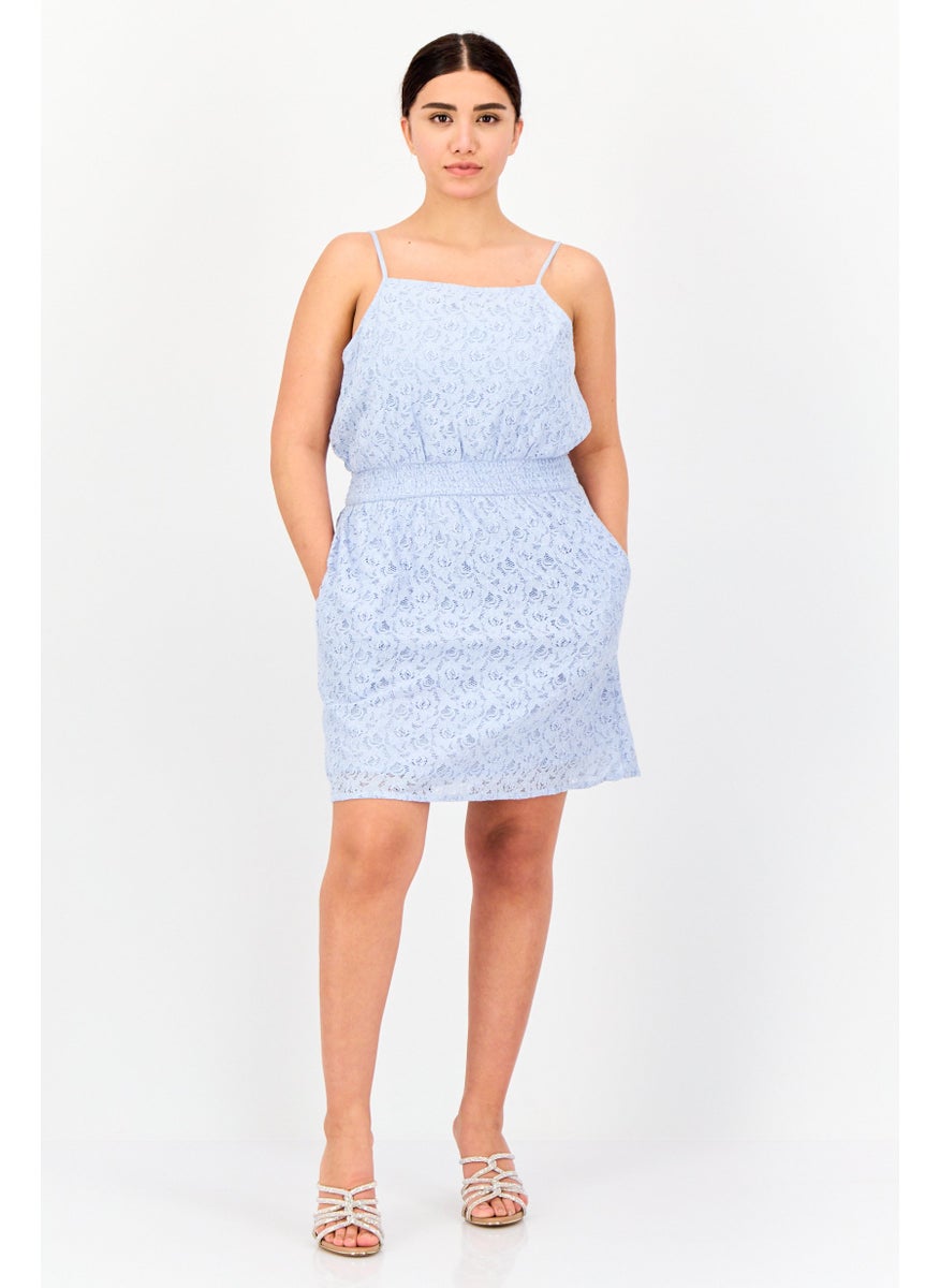 ONLY Women Textured Mini Dress, Light BLue  - Image 4