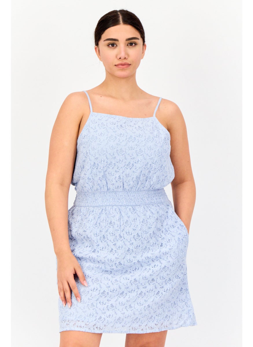 ONLY Women Textured Mini Dress, Light BLue  - Image 1