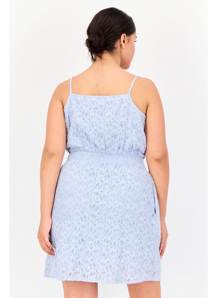 ONLY Women Textured Mini Dress, Light BLue  - Image 3