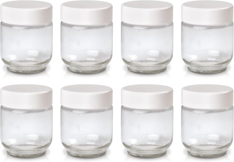 Euro Cuisine GY1920 Set of 8 Glass Jars for Yogurt Maker - 6oz Capacity - Image 1