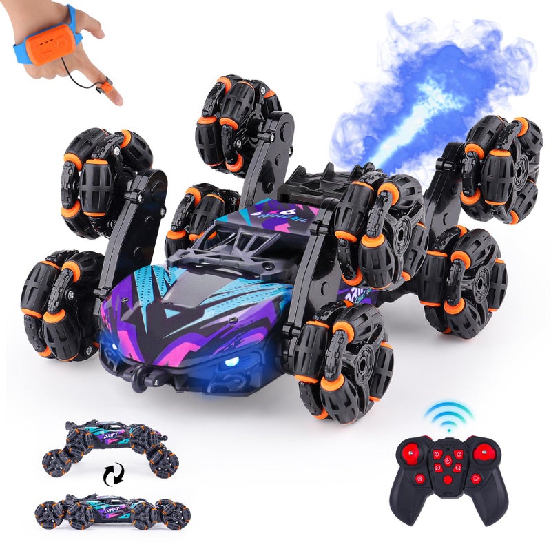 NEXBOX Cool 8 Wheels Hand Controlled RC Stunt Car Toys Xmas Gifts and Birthday Presents for Kids Gesture Sensing Remote Control Cars for Boys Age 6 7 810 11 12 Year Old - Image 3