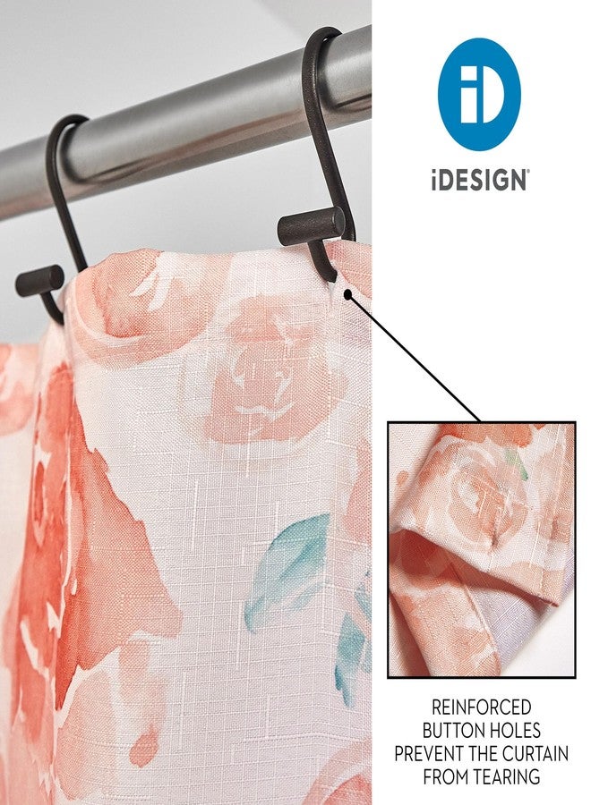 iDesign Watercolor Floral Polyester Shower Curtain - 12 Reinforced Buttonholes - 72" x 72" - Pink - Image 3