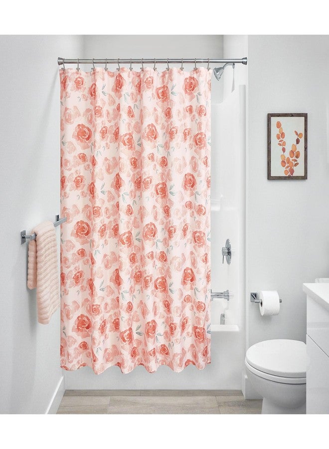 iDesign Watercolor Floral Polyester Shower Curtain - 12 Reinforced Buttonholes - 72" x 72" - Pink - Image 5