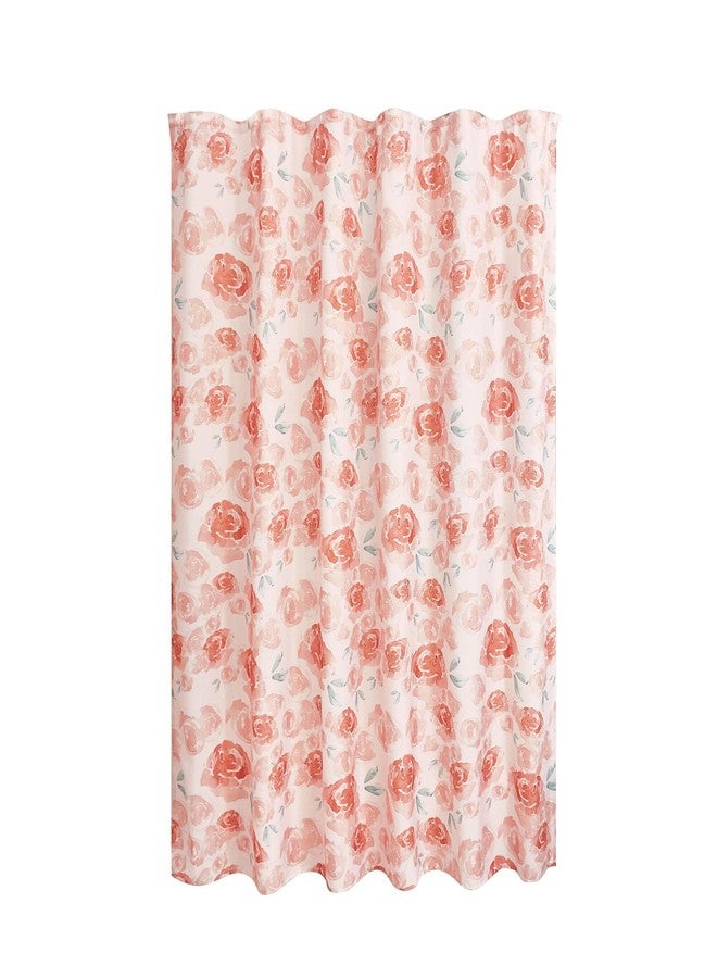 iDesign Watercolor Floral Polyester Shower Curtain - 12 Reinforced Buttonholes - 72" x 72" - Pink - Image 1