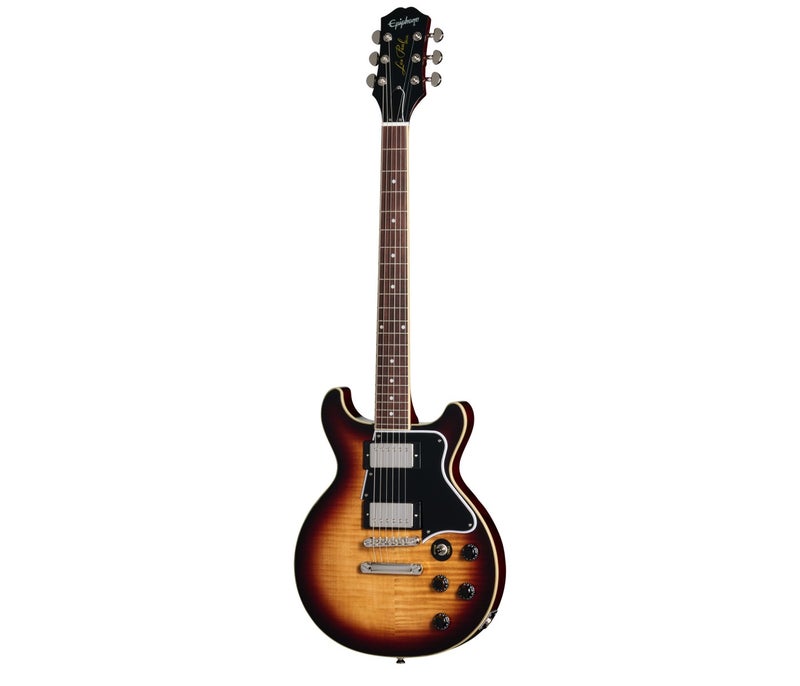 Epiphone Les Paul Double Cut Figured Electric Guitar - Bourbon Burst - Image 2