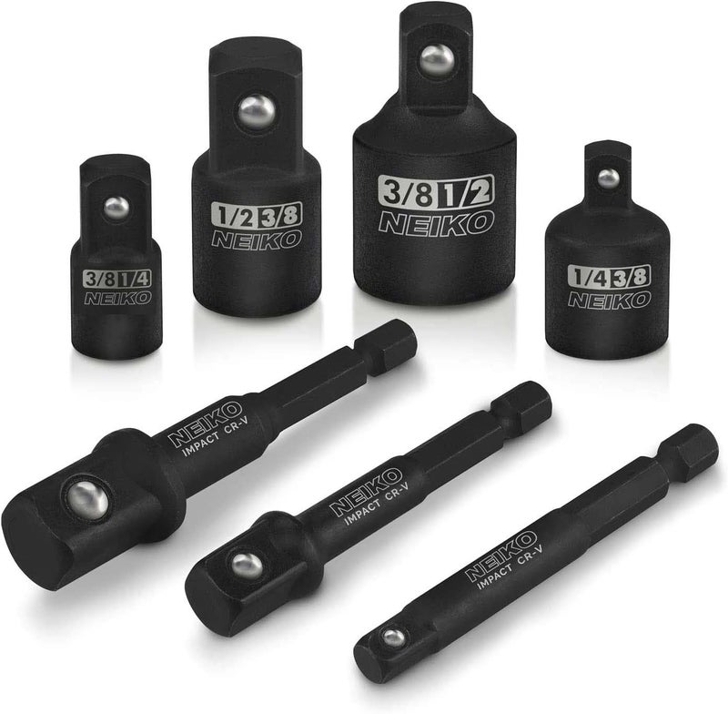 00298A Impact Extension and SocketAdapter Set 14Inch HexShank Drill Extension Set Made with CrV Steel 7Piece Kit