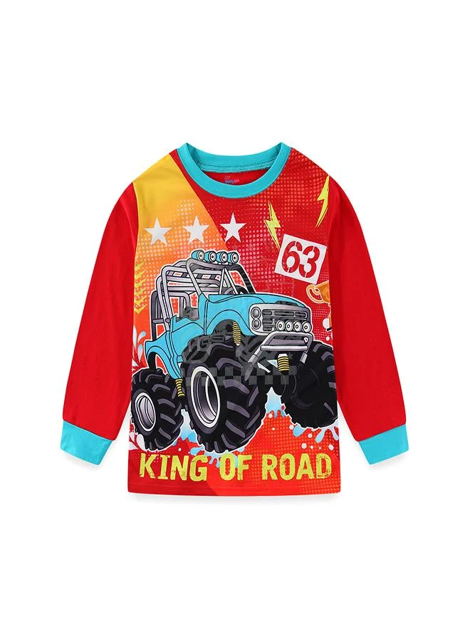 babyqlo Monster Truck Boys Glow in the Dark Pajama Set