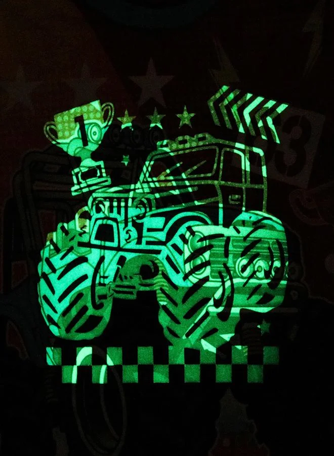 babyqlo Monster Truck Boys Glow in the Dark Pajama Set