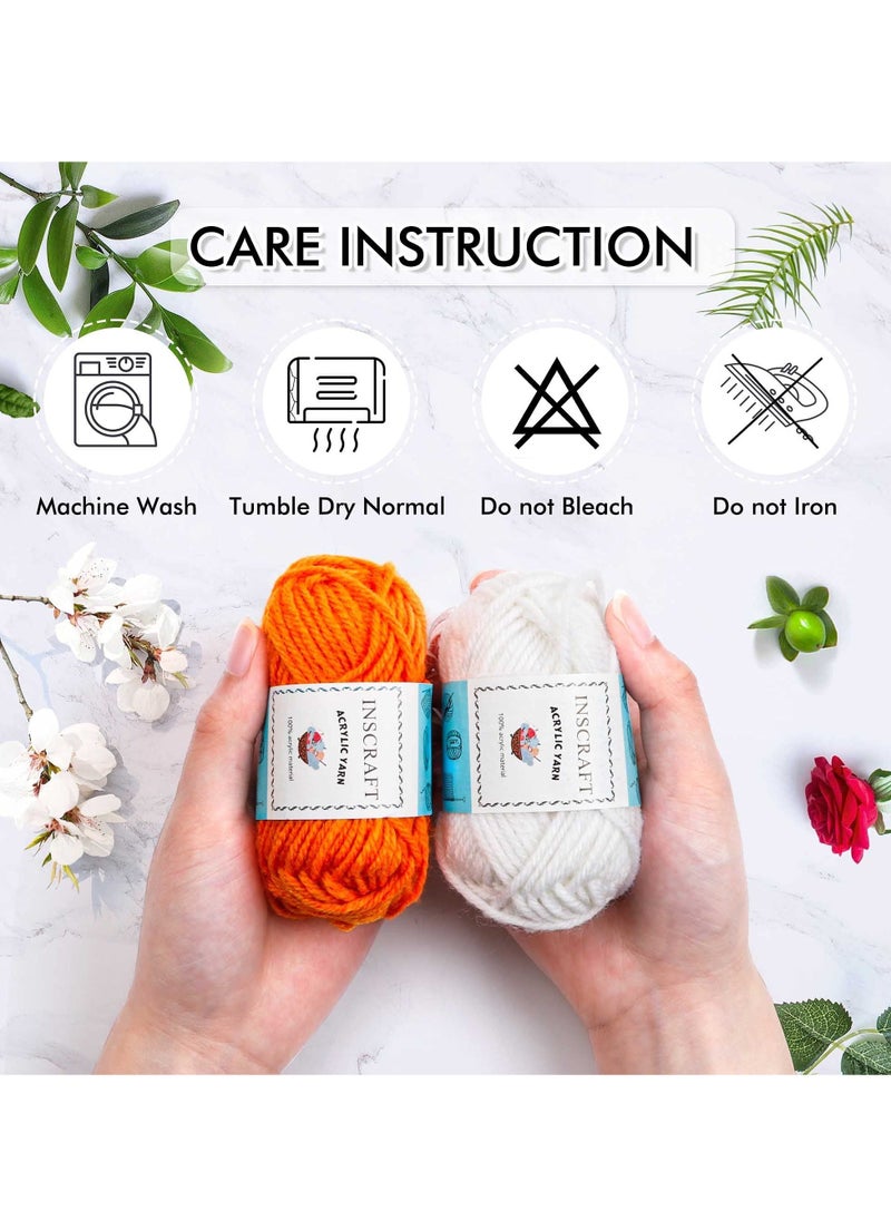 XiuWoo 62 Acrylic Yarn Skeins, 2170 Yards Yarn for Knitting and Crochet, Includes 2 Crochet Hooks,2 Weaving Needles,10 Stitch Markers, Perfect Beginner Kit for for Adults Kids  - Image 5
