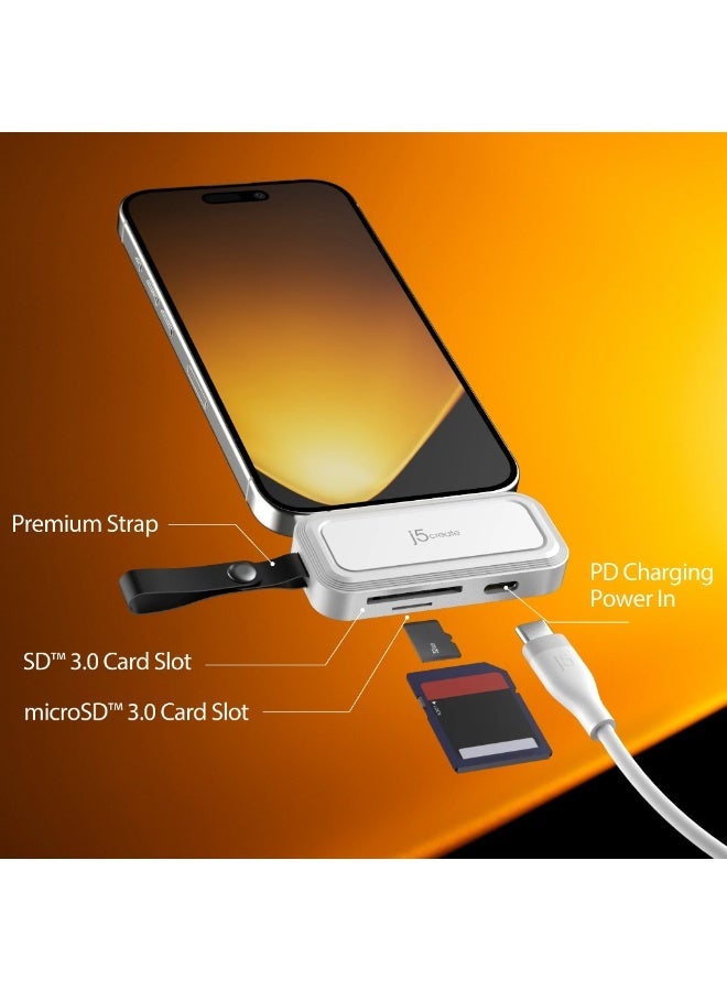 j5create JCHSD34W USB-C® to SD™ /microSD™ Adapter for Smartphones - Image 4