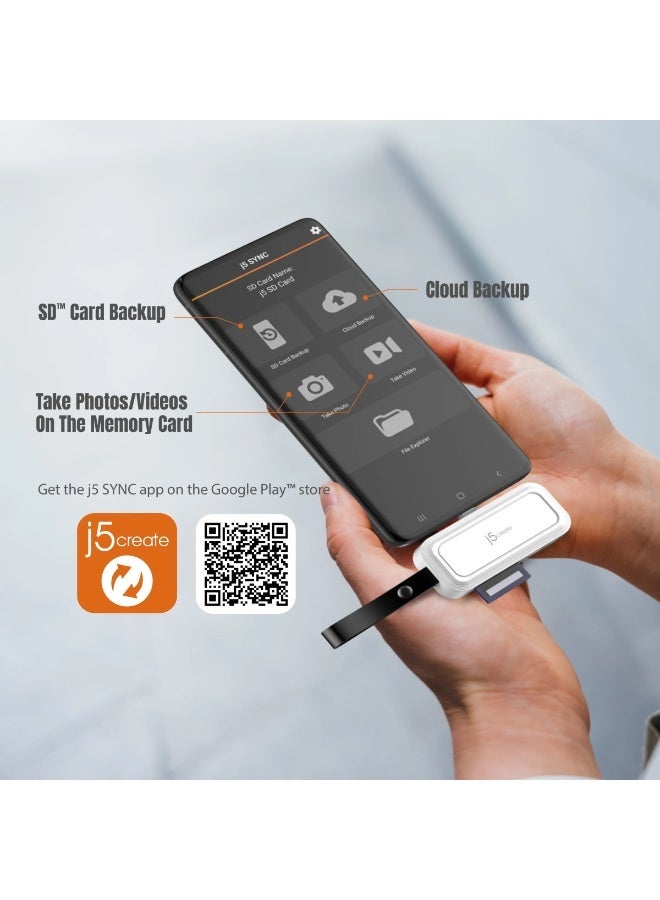 j5create JCHSD34W USB-C® to SD™ /microSD™ Adapter for Smartphones - Image 5