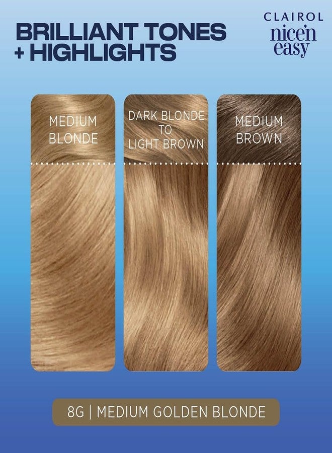 Clairol Nice'n Easy Permanent Hair Dye, 8G Medium Golden Blonde Hair Color, Pack of 3 - Image 4