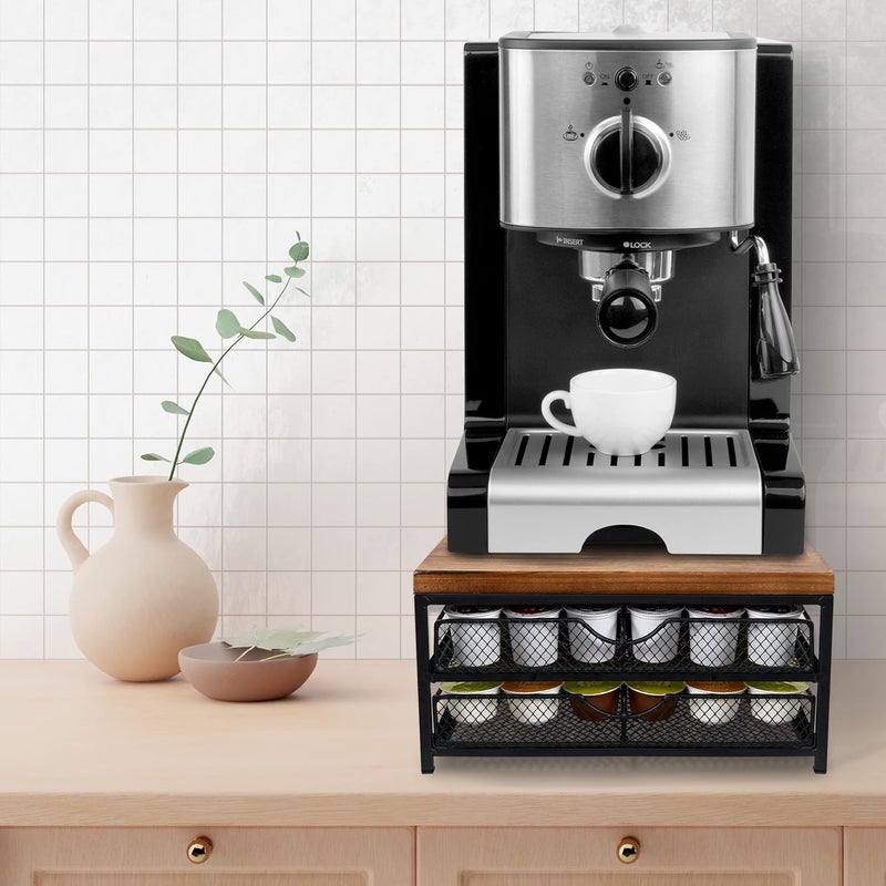 NHZ Coffee Pod Drawer Holder for K cup, 2-Tier Coffee Pod Drawer Holder Organizer, No Assembly Required, K Cup Holder with 72 Capacity Capsule Pods. K Cup Organizer Suit for Home Office,Kitchen - Image 2
