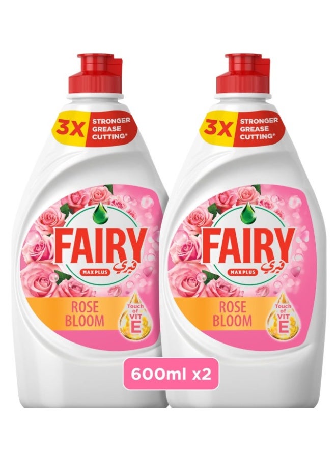 Fairy Dishwashing Liquid, Rose Bloom, 2x600ml - Image 1