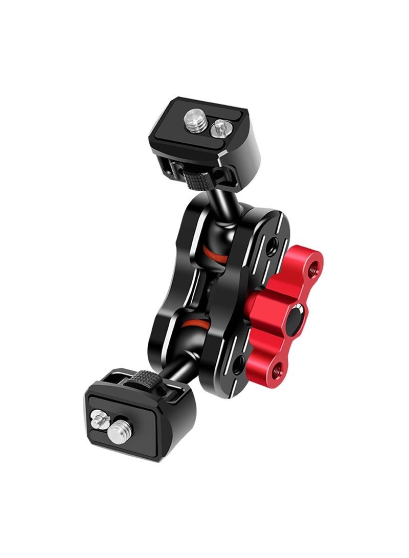 Captaintech Camera Mount Adapter, Aluminum Magic Arm Double Ball Head, with 1/4"-20 Screws and Retractable Pins, for Monitor Video Light Microphone Super Clamp Tripod and Camera Cage, for Dslr Camera - Image 1