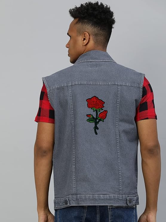 Rose Flowers Applique Embroidered Sewon Patch Size 165cm x 8cm for Jackets Caps TShirts Bags Jeans Pants Outdoor Clothing Imported from Malaysia 1 Piece Code M9 - Image 3