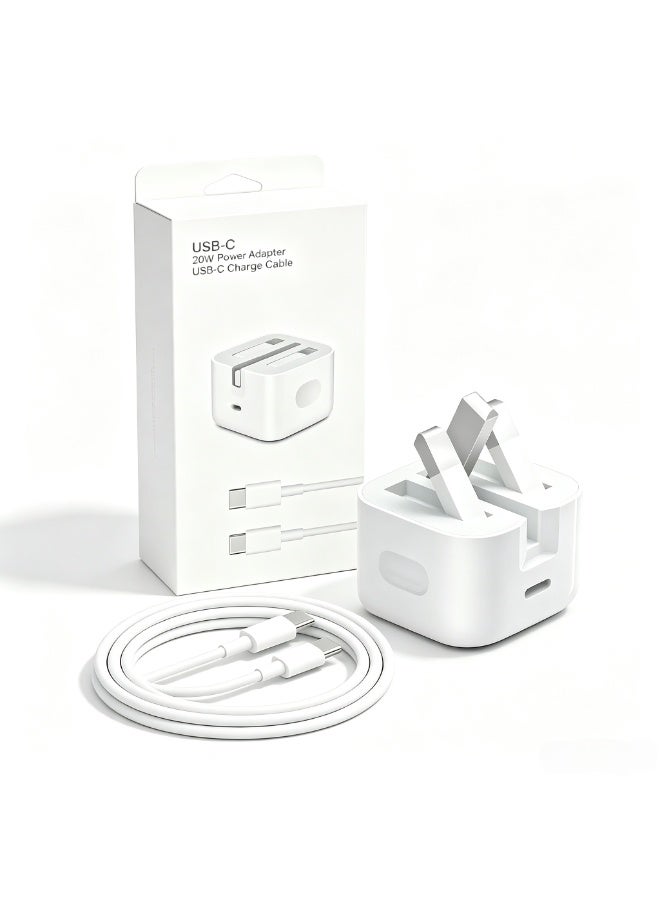 WOWNOOR 20W fast charging PD UK plug 2-meter data cable kit from C to C interface - Image 2
