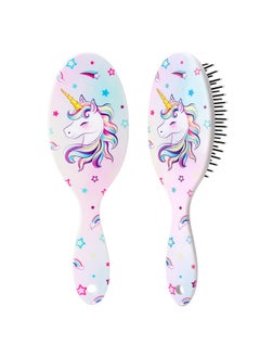 WAWSAM Unicorn Hair Brush Toddler Hair Brush Dry And Wet Hair Brush For All Hair Types Hair Brushes For Girls Kids Brush For Curly Hair Thick Hair  - Image 1