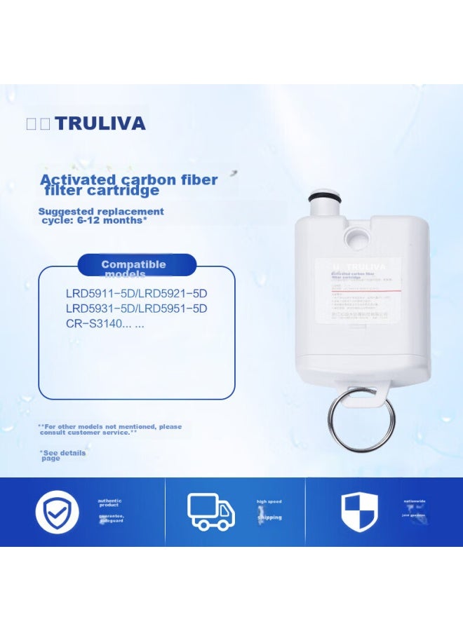 Truliva Water Purifier Filter Cartridge، منقي مياه الماس الصغير للمكتب، مرشح ألياف كربونية رسمي - Image 2