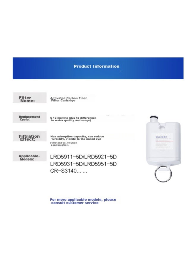 Truliva Water Purifier Filter Cartridge، منقي مياه الماس الصغير للمكتب، مرشح ألياف كربونية رسمي - Image 5