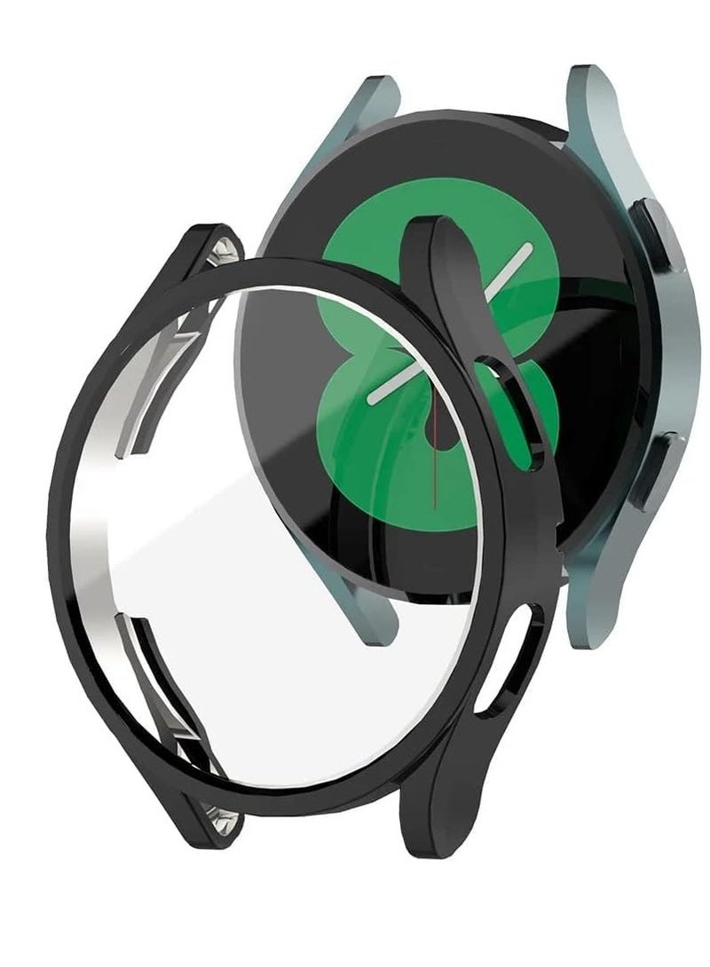 Soft TPU Cover Bumper Full Screen Protective Case for Samsung Galaxy Watch 4 40mm (Black) - Image 1