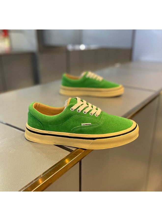 VANS أحذية فانس الكلاسيكية الخضراء من الجلد المدبوغ - أحذية سكيت أنيقة عتيقة بتصميم خالد