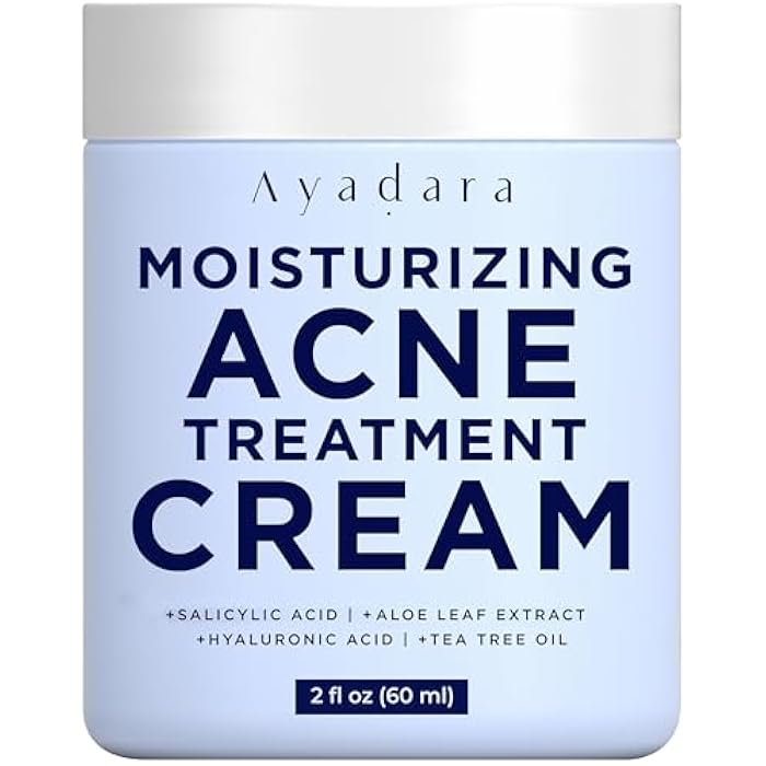 AYADARA Moisturizing Acne Cream, Salicylic Acid Face Moisturizer for Oily & Acne-Prone Skin, Helps with Pimples, Blackheads, Whiteheads, Hormonal & Cystic Acne, for Men and Women, 90-Day Supply by Ayadara - Image 1