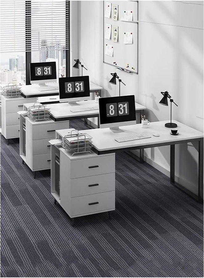 GoldenLike  مكتب كمبيوتر، مكتب ألعاب، طاولة مكتب منزلي مع خزانة تخزين، طاولة دراسة 120 * 60 * 75  سم مع رف كتب، مكتب عمل للكتابة والقراءة، مكتب تنفيذي، مكتب كمبيوتر محمول، محطة عمل مكتب منزلي (الكرسي غير متضمن) - Image 2