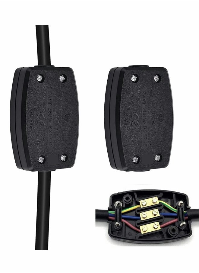 Generic 3 Terminal Electrical Junction Box, 2 Pcs Cable Joiner Box Set, In-line Connector 250v 13A  - Image 1