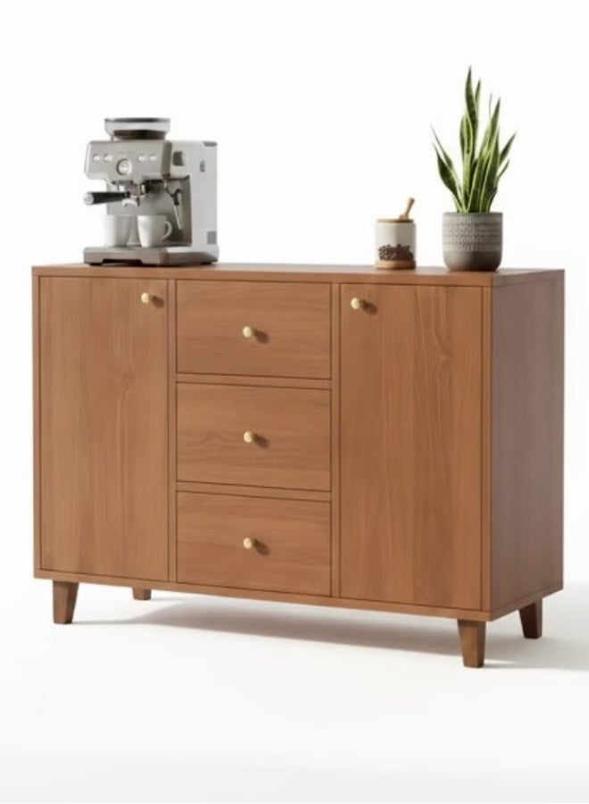 A modern, multifunctional coffee cabinet with 2 doors and 3 drawers, 100 x 30 x 80 cm - Image 1
