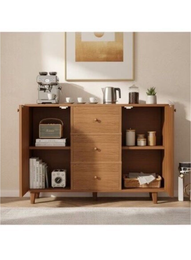 A modern, multifunctional coffee cabinet with 2 doors and 3 drawers, 100 x 30 x 80 cm - Image 2