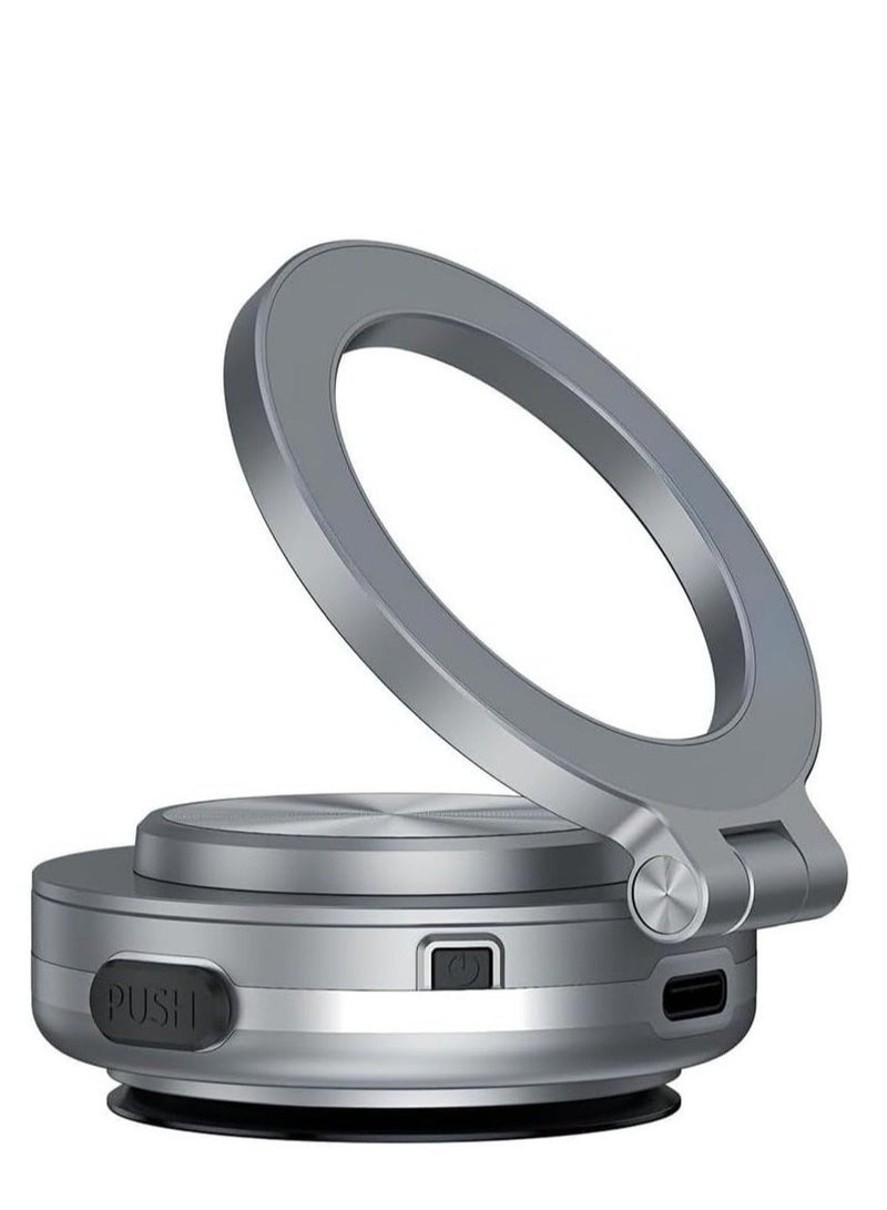 ELTRAZONE ELTRAZONE Magnetic Vacuum Suction Car Phone Holder Mount C1 - 360° Rotating for All Smooth Surfaces (Silver)