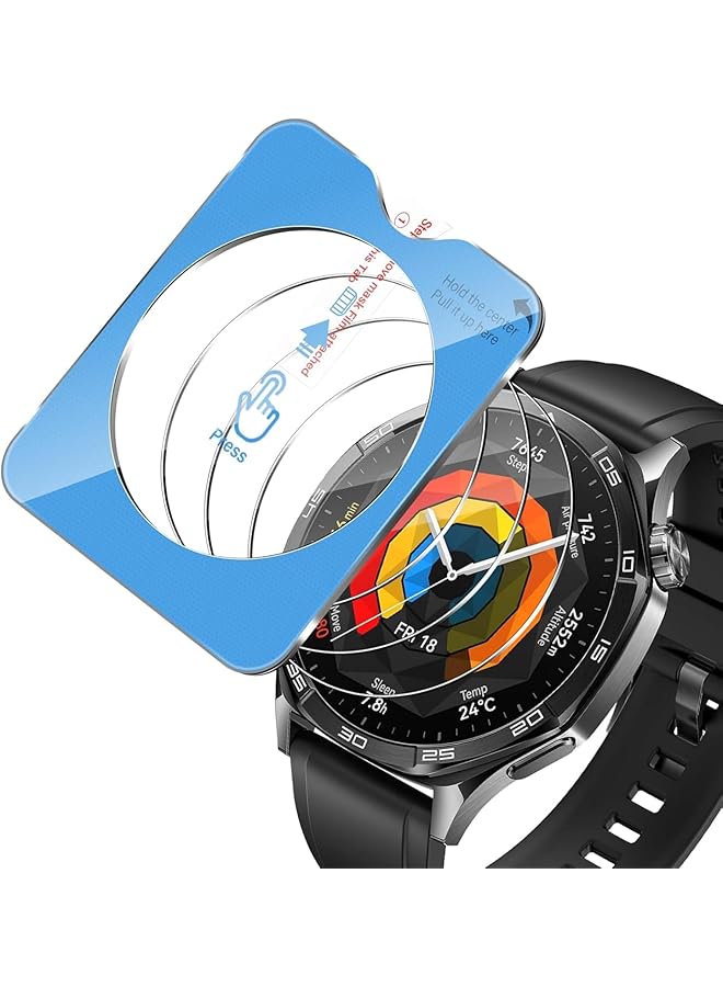 erorex 3Pack Screen Protector Compatible With Huawei Watch Gt5 Gt5 Pro 46Mm 2024 With Auto Alignment Easy Installation Kit Frame Tempered Glass Waterproof Hd Clear Film For Huawei Watch Gt5 Pro - Image 1
